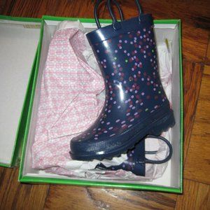 Lilly Pulitzer Kids Swellie Rain Boots Navy New In Box